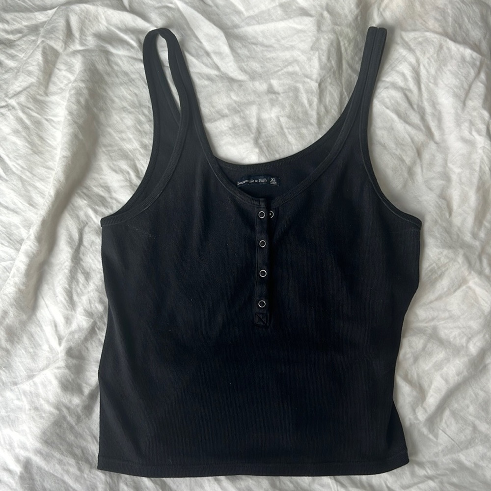 Black Crop Tank Abercrombie & Fitch